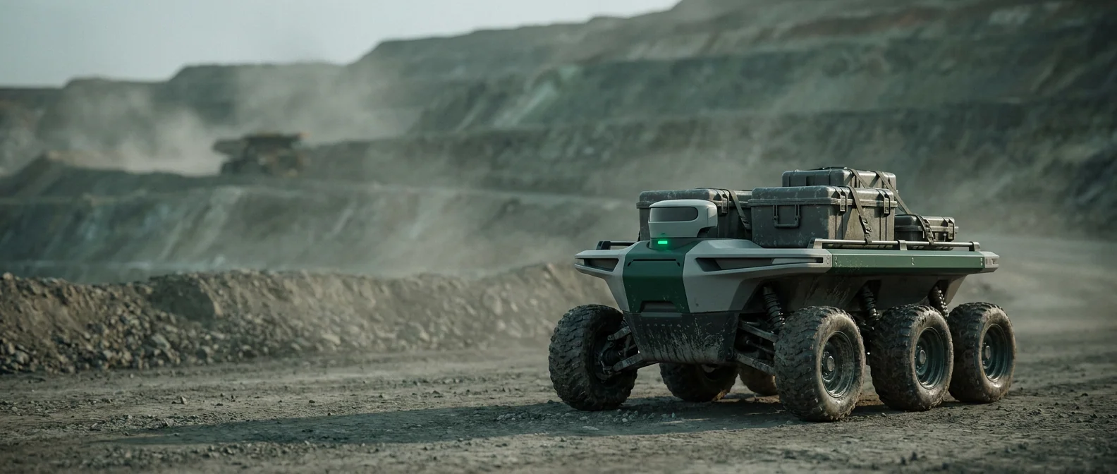 GX-Terra transportando cajas de equipo por una vía de acarreo en una obra de movimiento de tierras